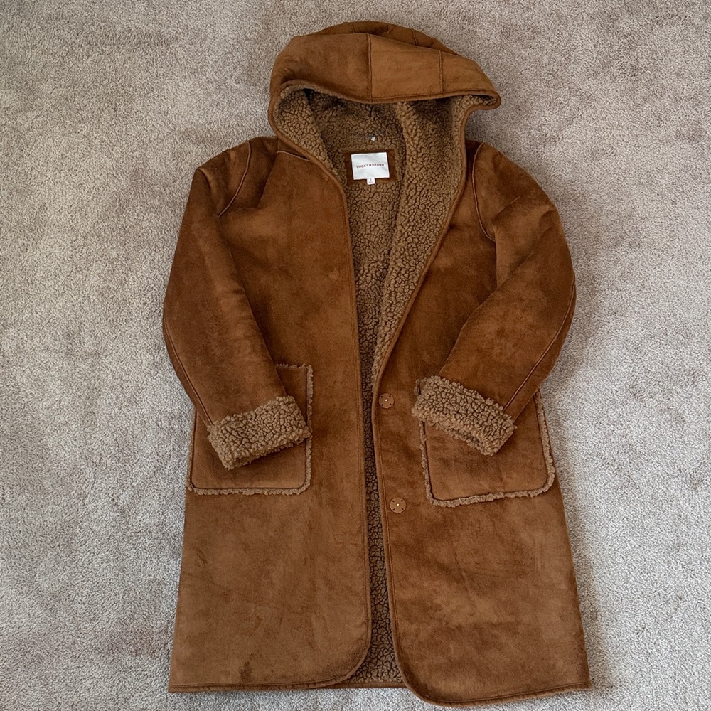 Lucky Brand Tan/Brown Faux Shearling Jacket